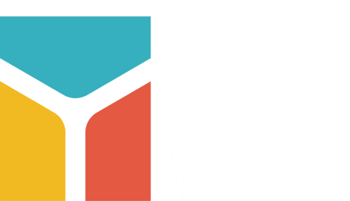YZED logo - transparent with white text